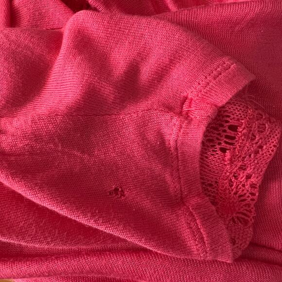French Laundry Open Front Crochet Pink Cardigan Size L - Picture 11 of 11